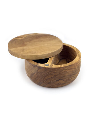 Naturally Med Olive Wood Salt and Pepper Cellar Naturally Med Olive Wood Salt and Pepper Cellar