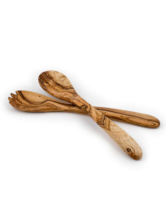 Naturally Med Olive Wood Salad Servers 12"
