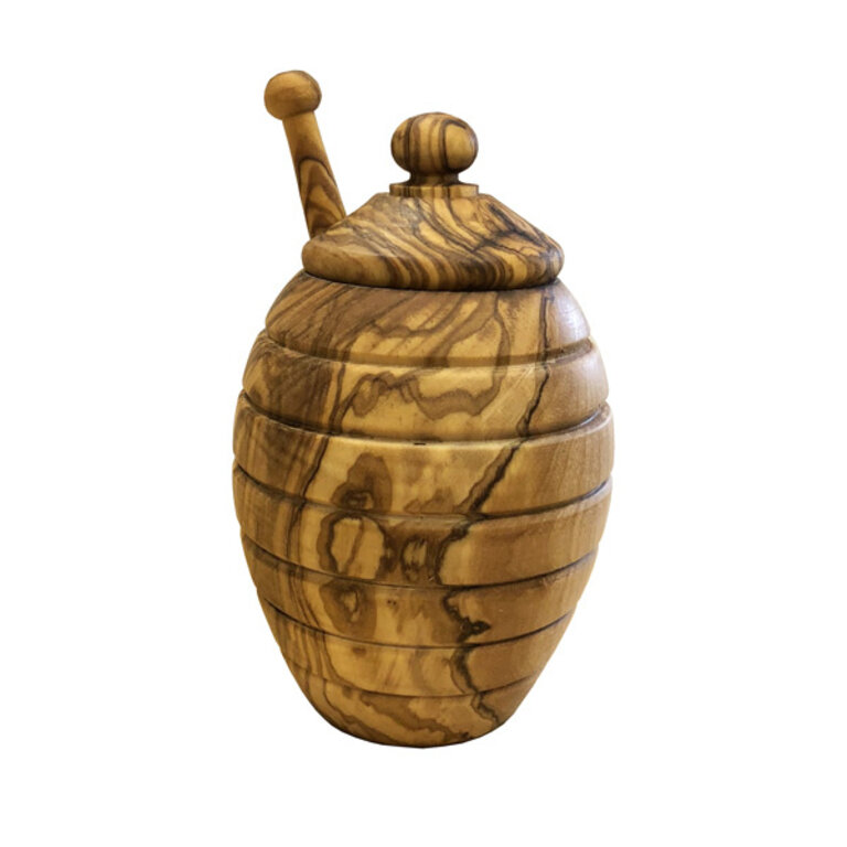 Naturally Med Olive Wood  Honey Pot