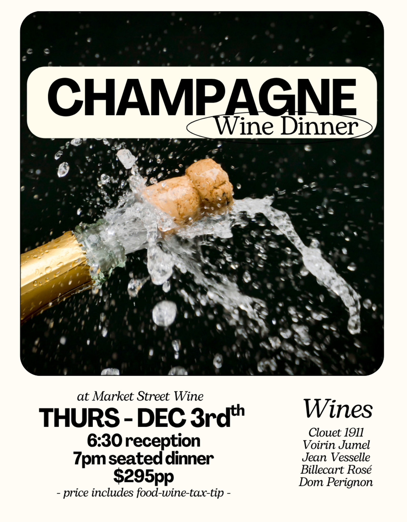 12/3 - Champagne Wine Dinner