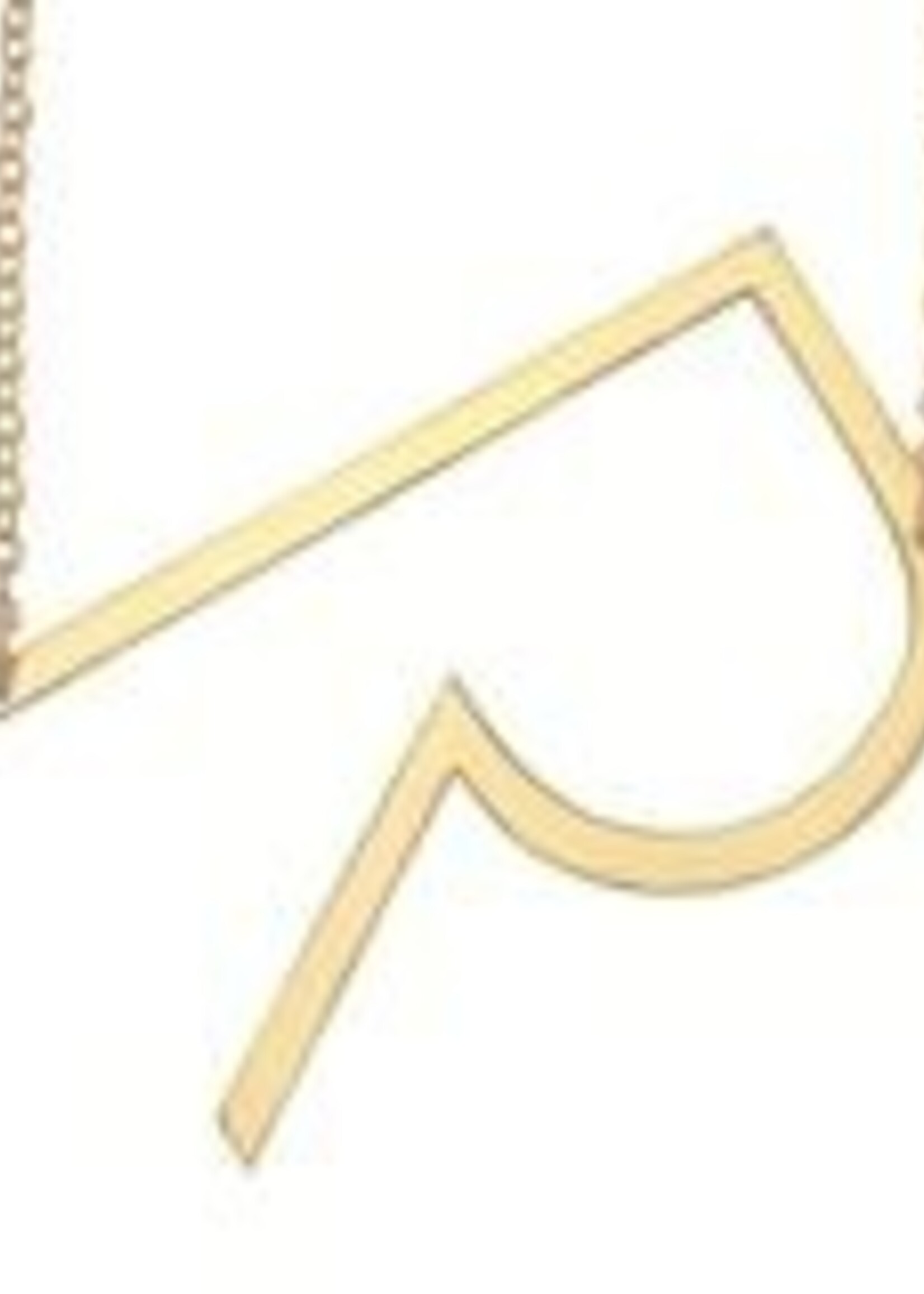 Large Sideways Initial Necklace, Gold
