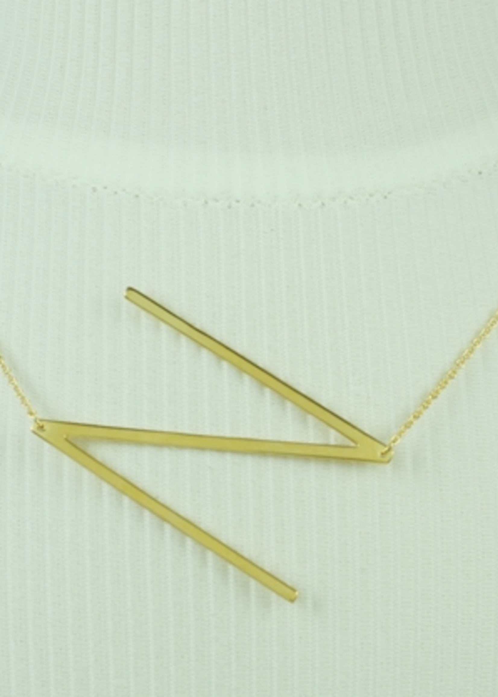 Large Sideways Initial Necklace, Gold