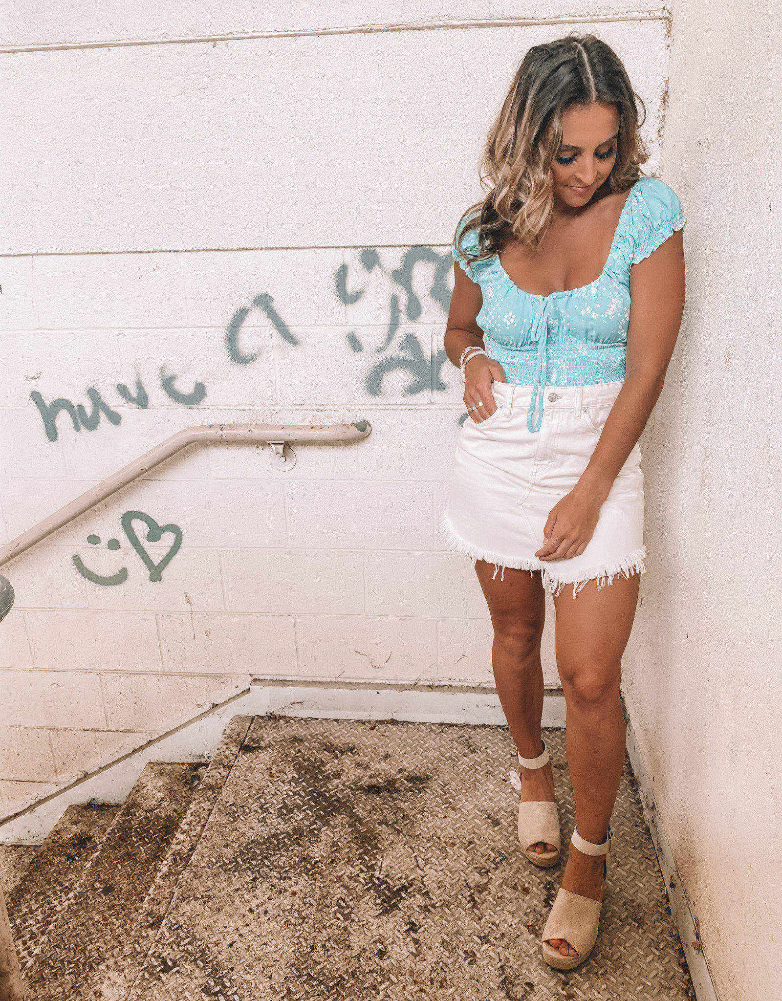 free people denim mini dress