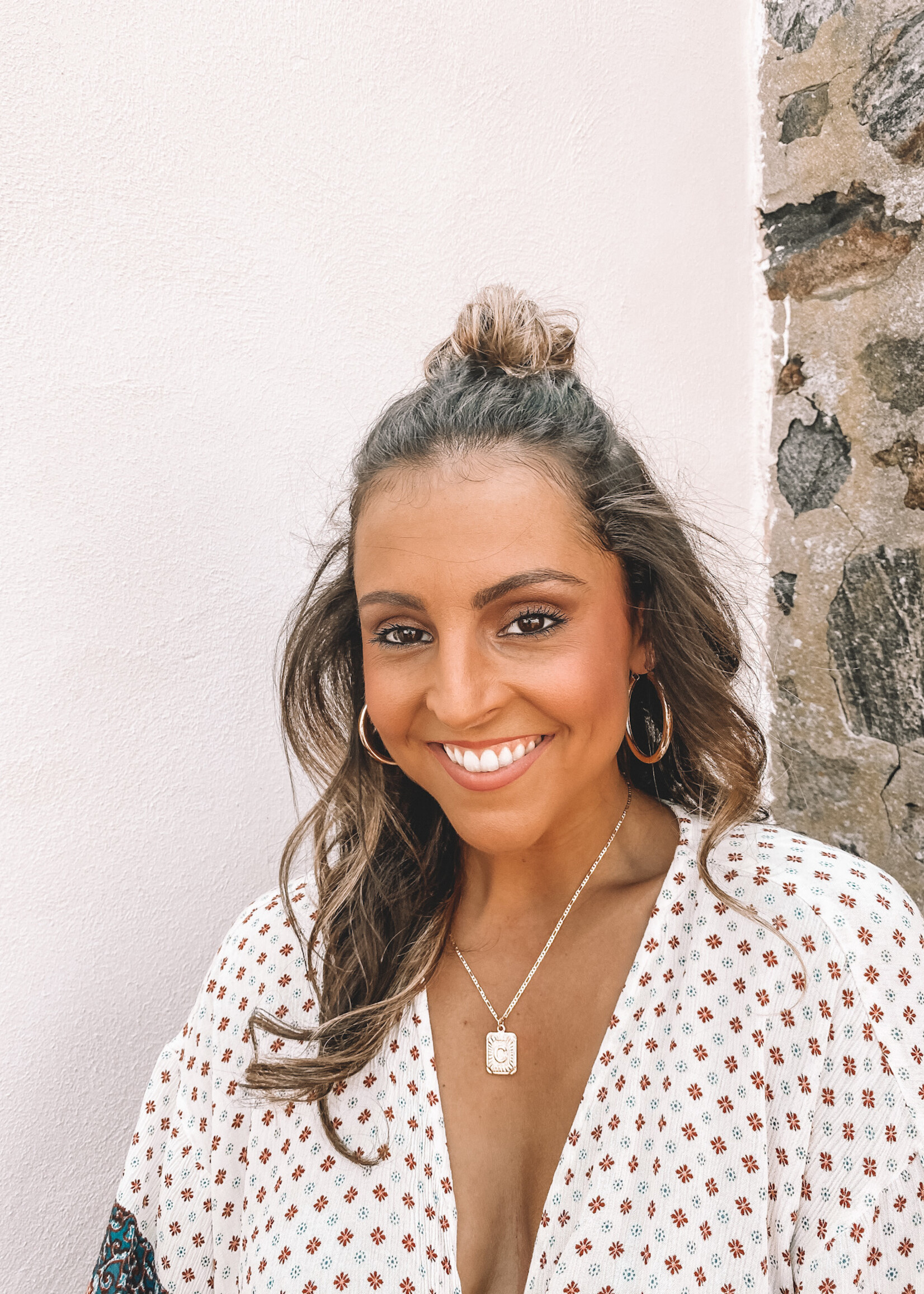 Rect Medallion Initial Necklace