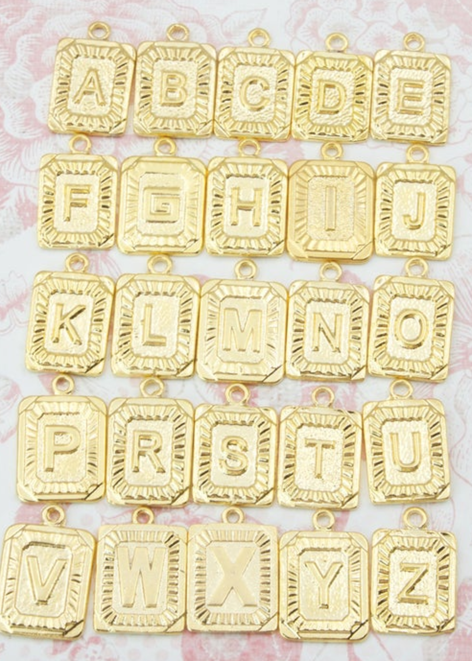 Rect Medallion Initial Necklace