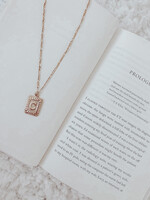 Rect Medallion Initial Necklace