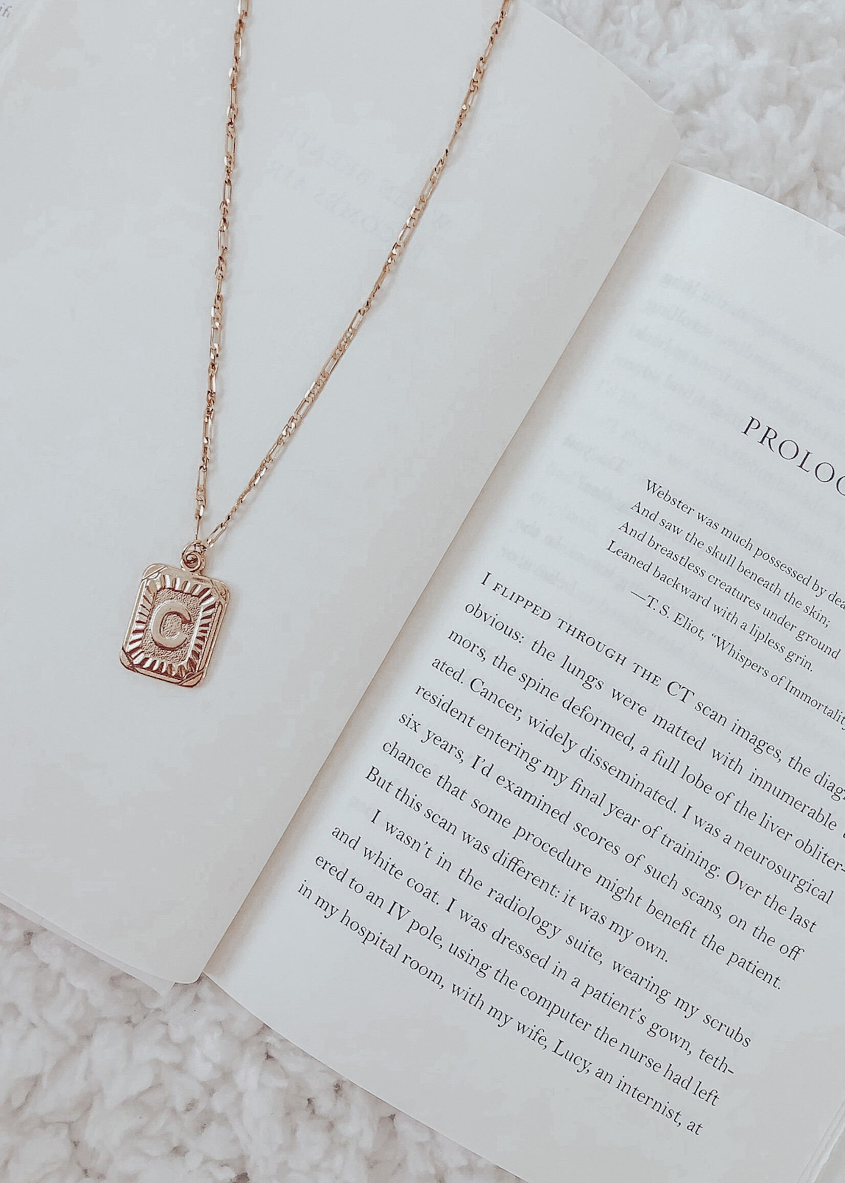 Rect Medallion Initial Necklace