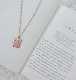 Rect Medallion Initial Necklace