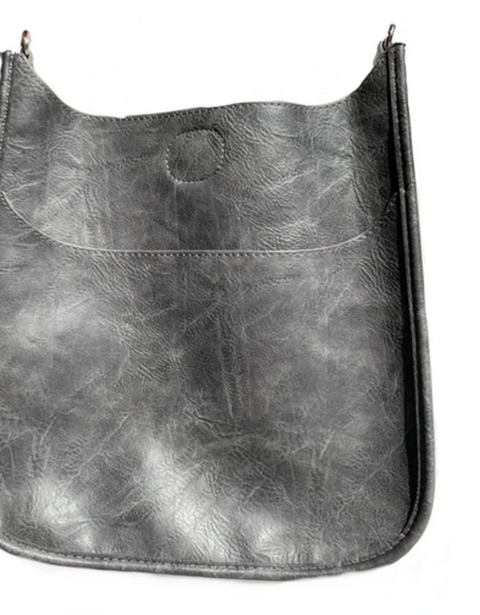 Large Vegan Messenger Bag w/ Silver Hardware