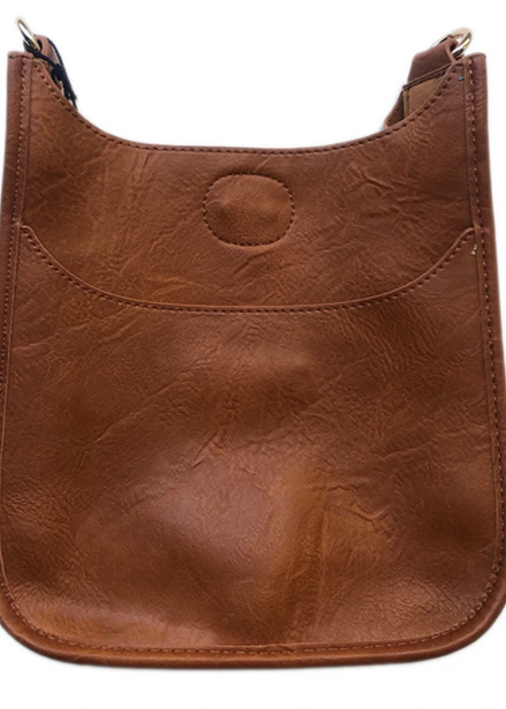 Mini Vegan Messenger Bag w/Gold Hardware