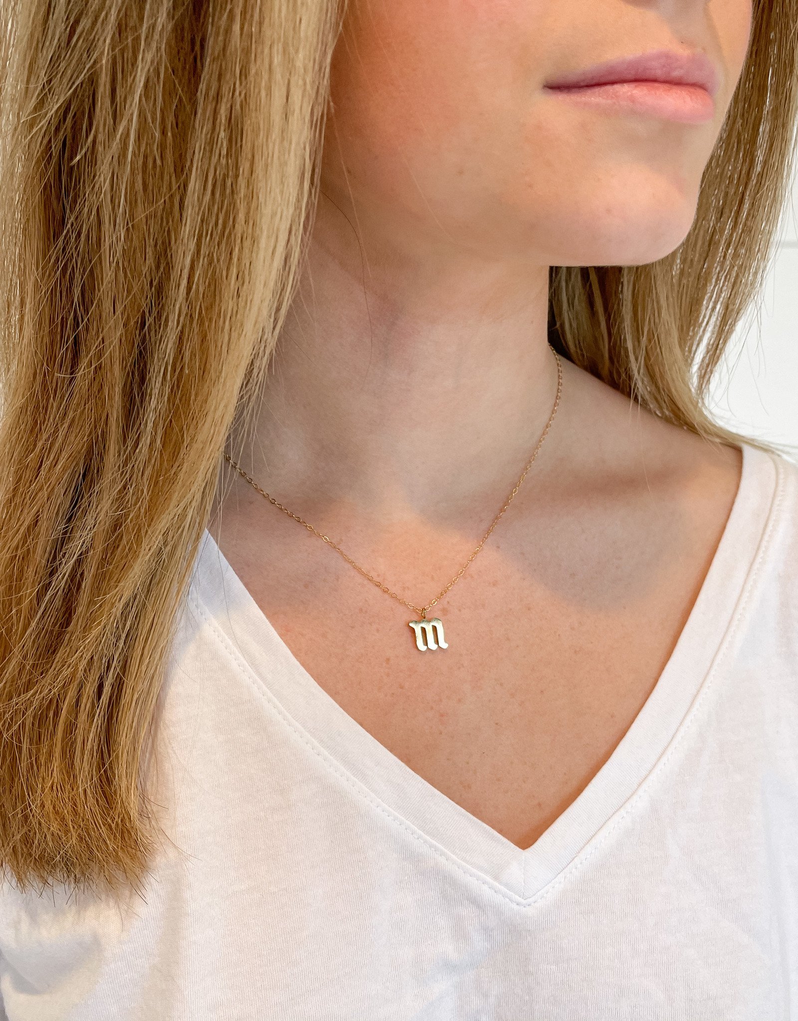 Old English Lower Case Initial Necklace