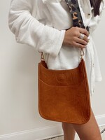 Mini Vegan Messenger Bag w/Gold Hardware