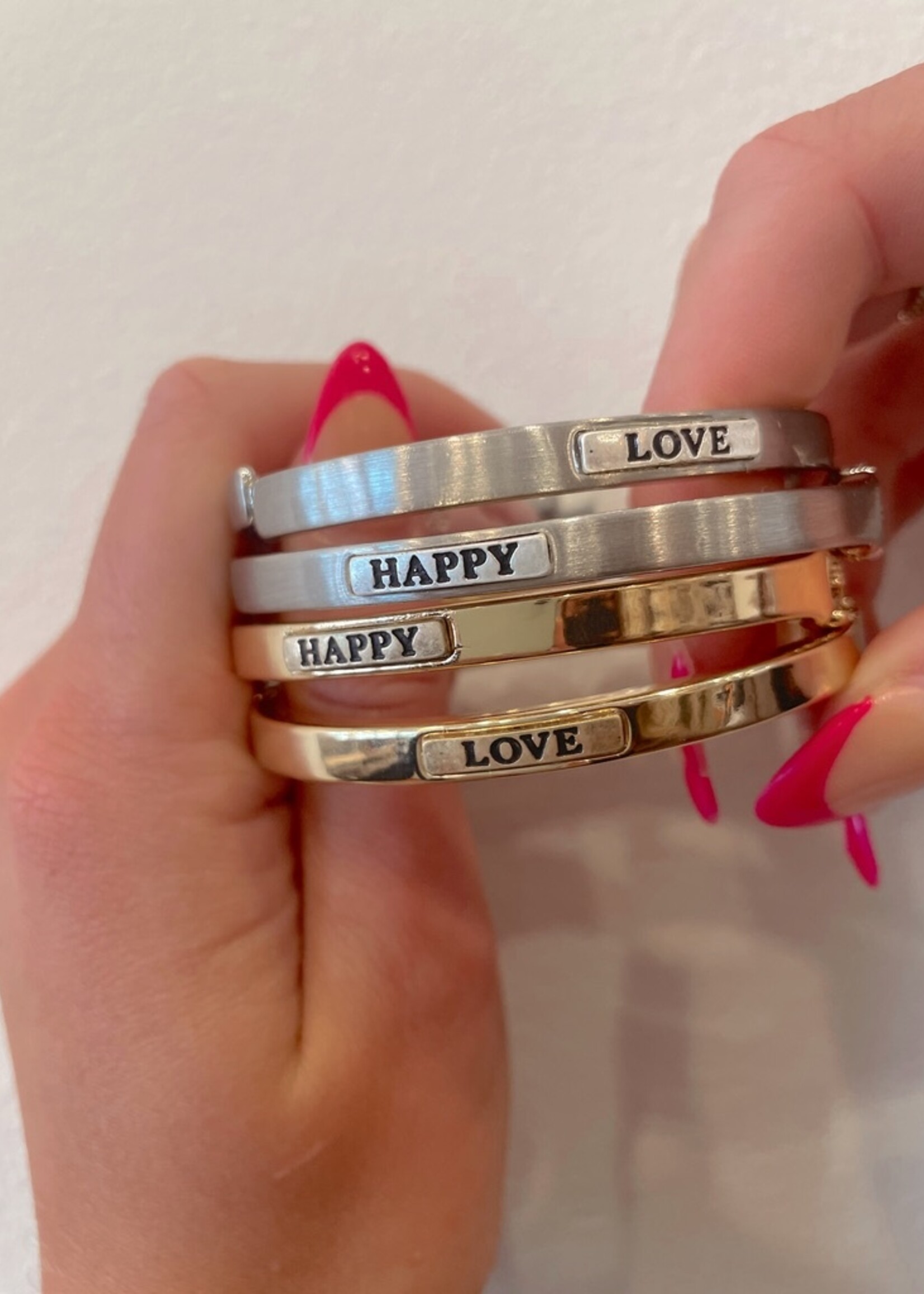 Silver Love Hinge Bangle