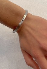 Silver Happy Smile Hinge Bangle