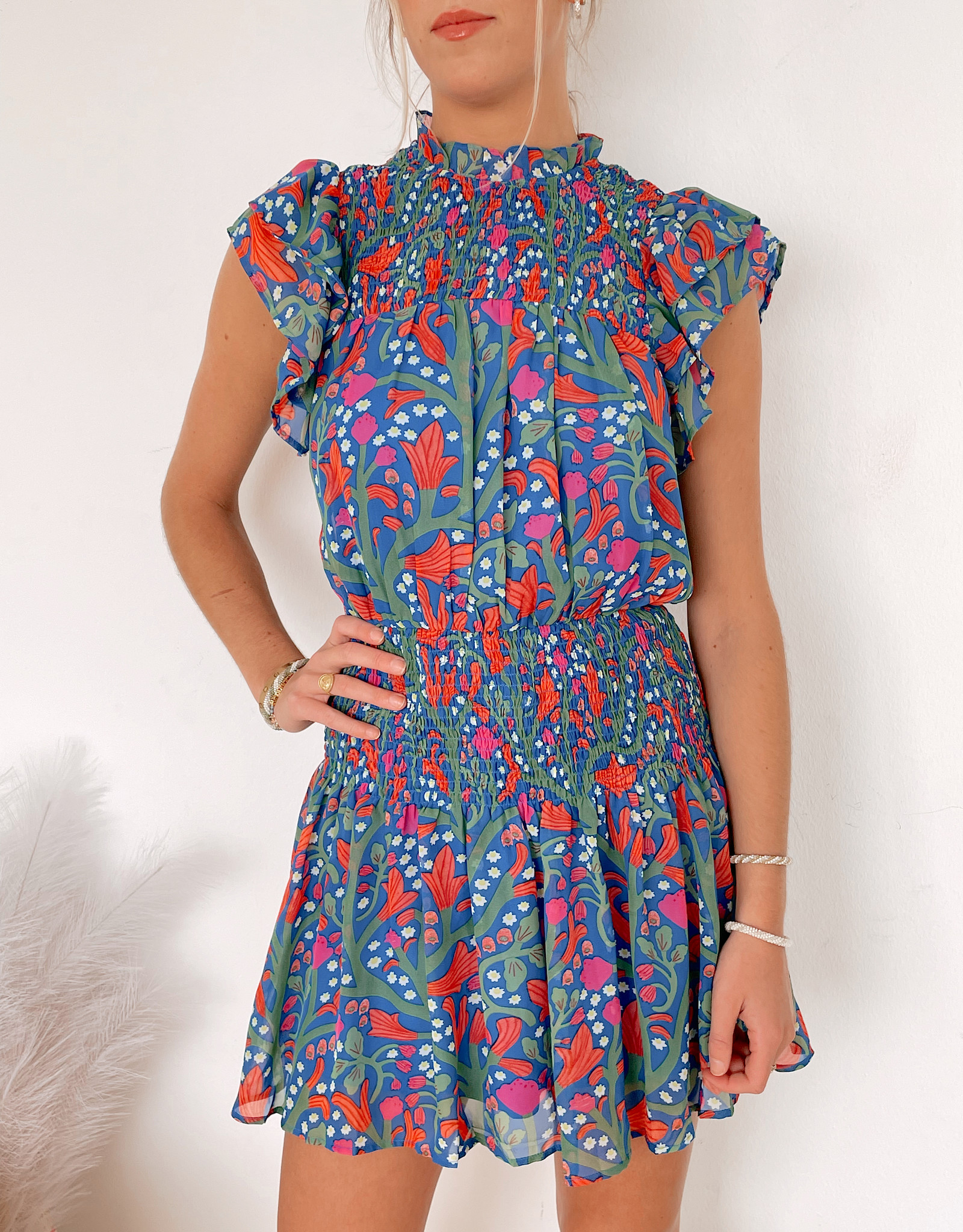 Tamara Floral Ruffle Sleeve Mini Dress