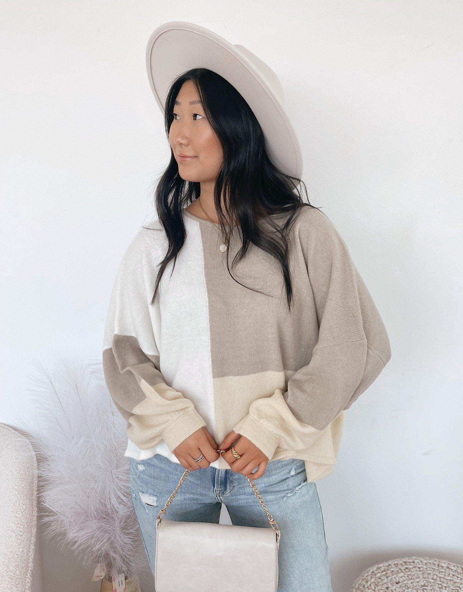 Tiana Colorblock Dolman Sweater - Women 