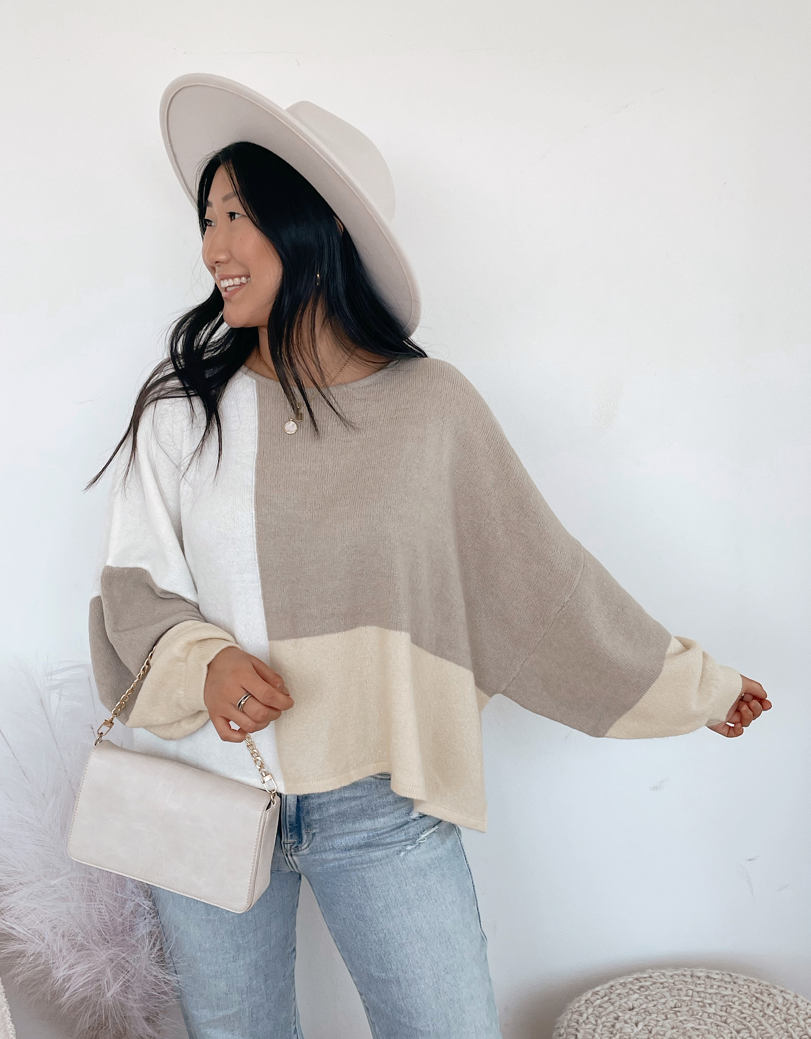 Tiana Colorblock Dolman Sweater - Women 