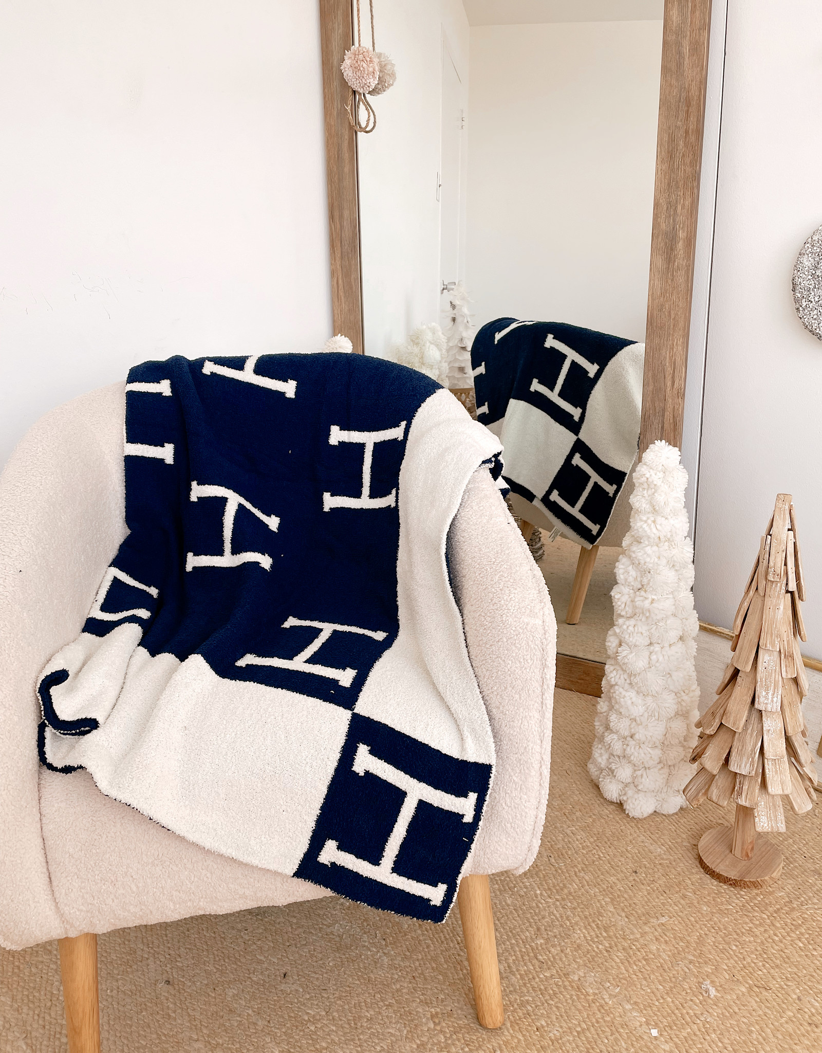 Designer Inspired H Cozy Blanket