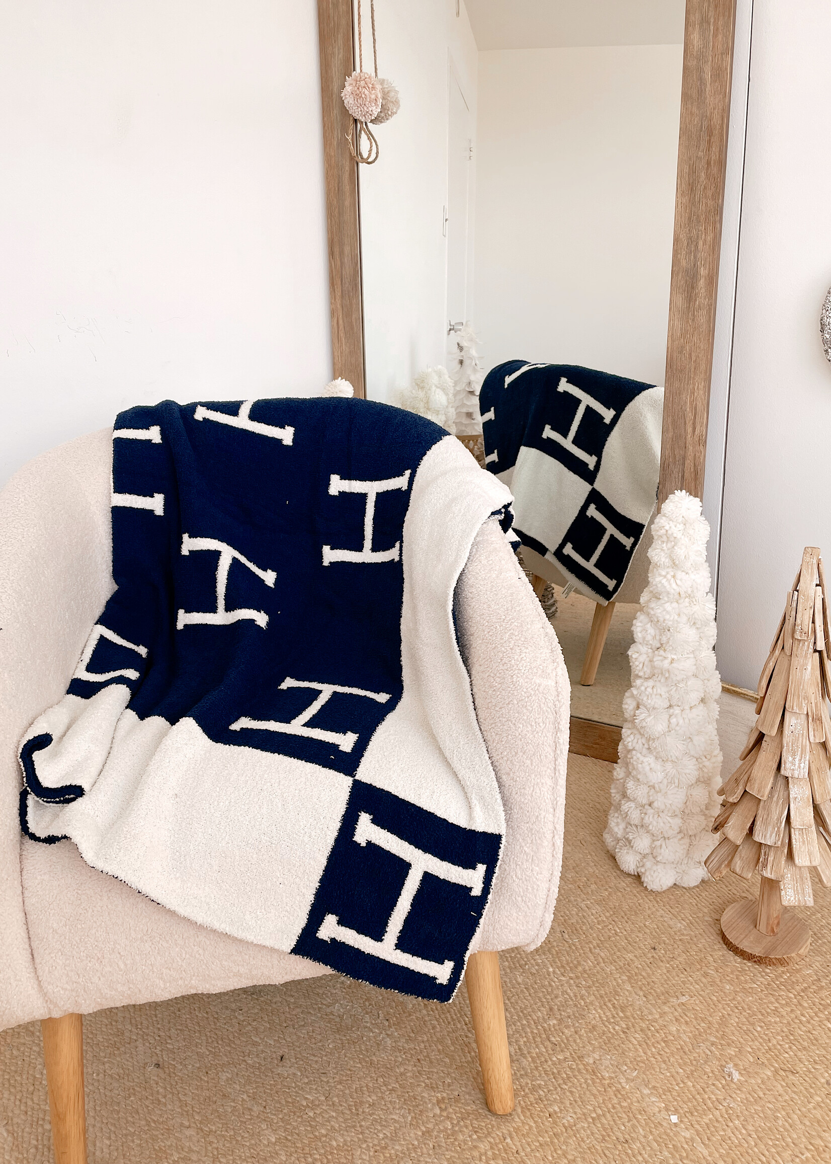 Designer Inspired H Cozy Blanket