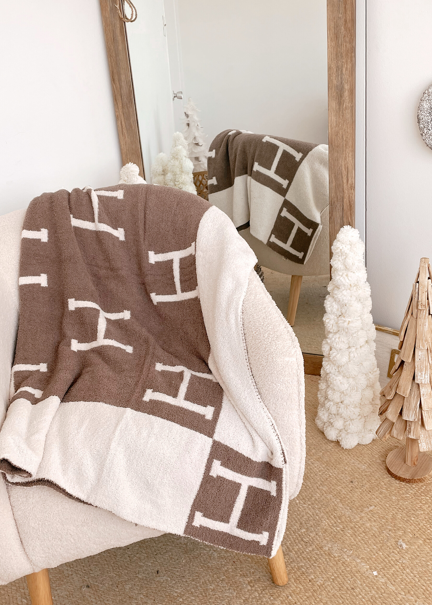 Designer Inspired H Cozy Blanket
