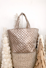 Diamond Patent Puffer Tote