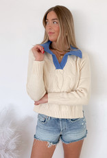 Heidi Contrast Cable Knit Sweater