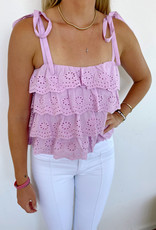 Audrina Tiered Eyelet Lace Top