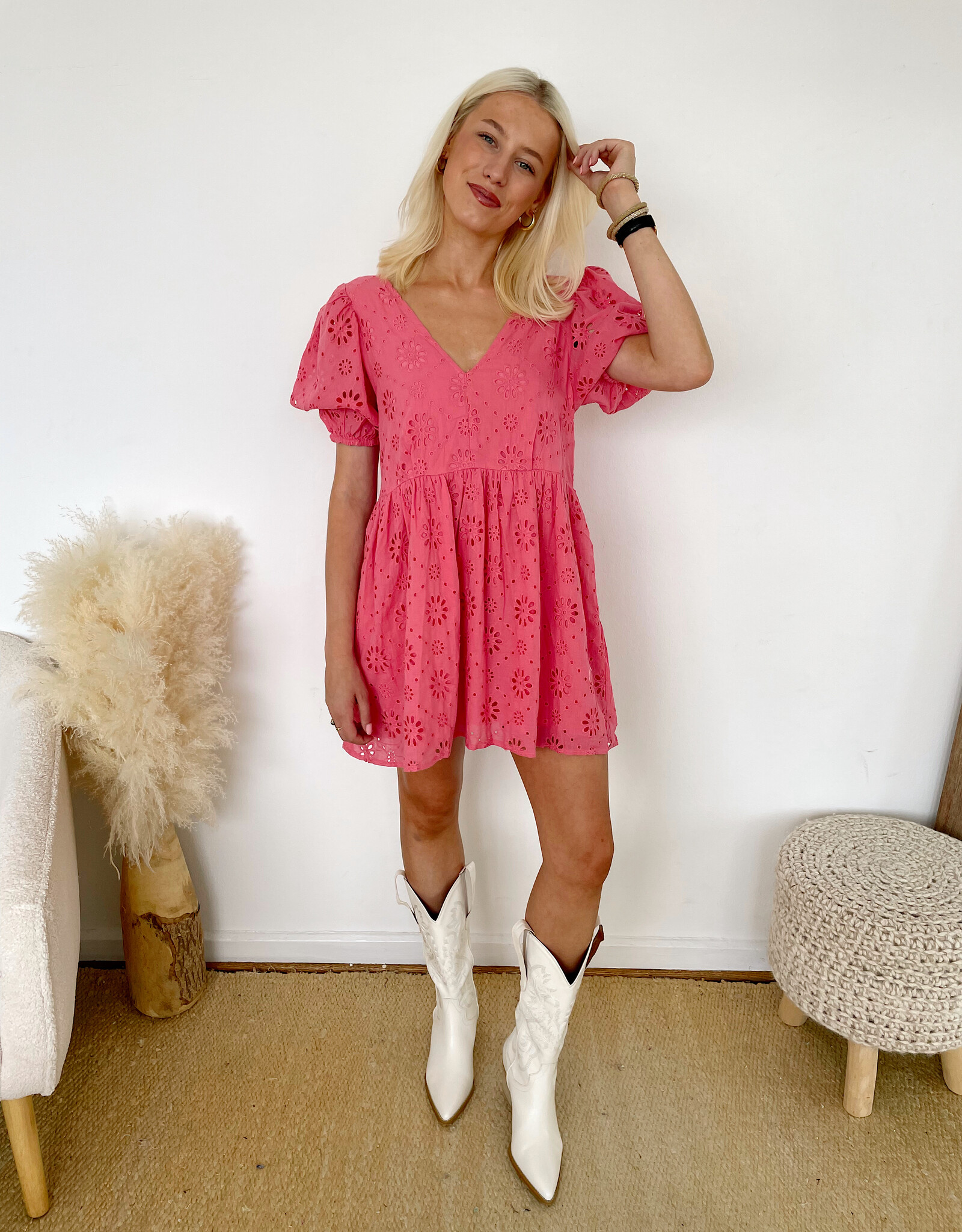 Zaira Eyelet Mini Dress