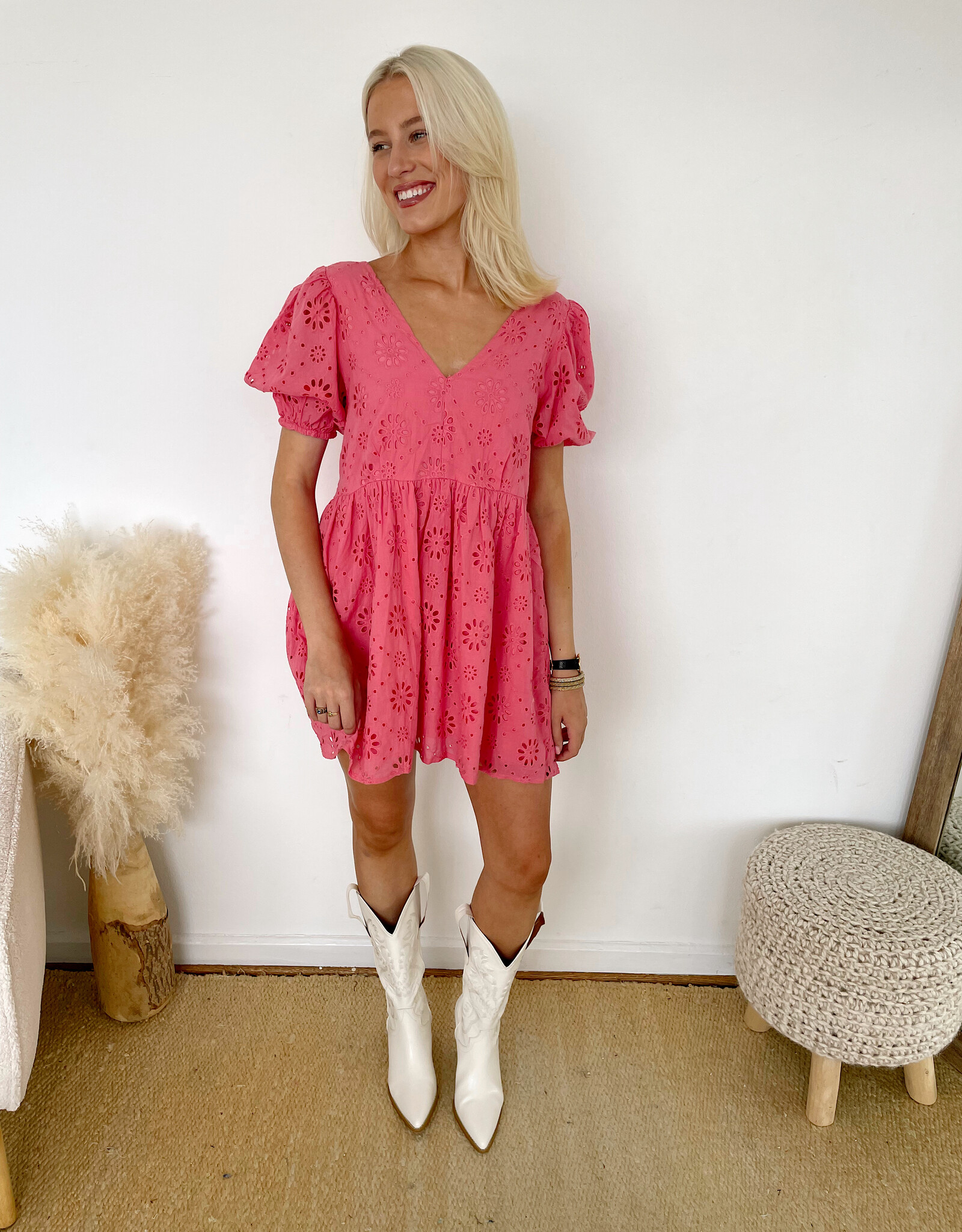 Zaira Eyelet Mini Dress