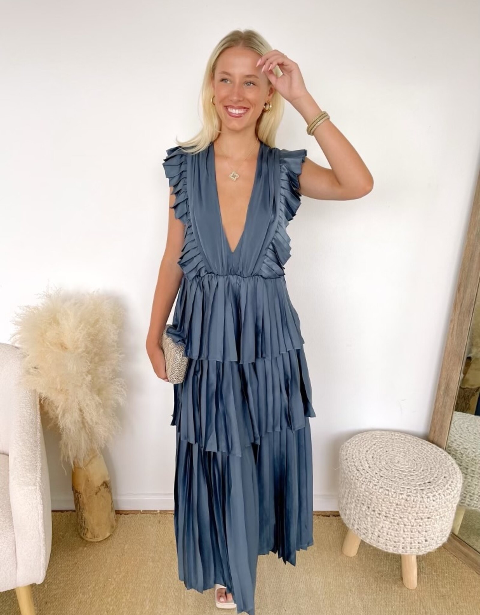 Dakota Sleeveless Pleated Maxi Dress