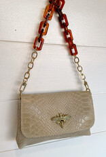 Leather Bee Bag w/ Acyrlic Strap