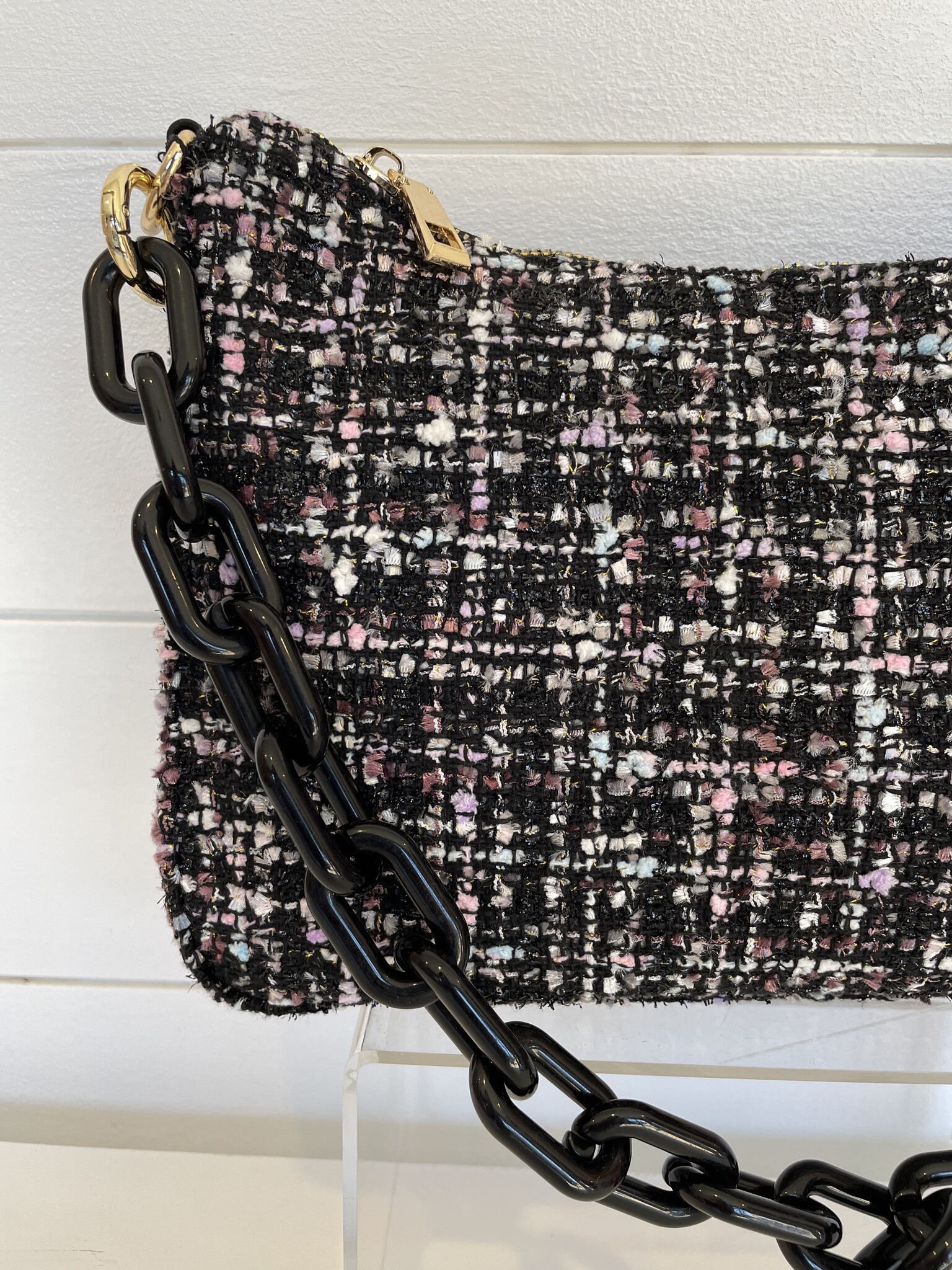 Terry Tweed Shoulder Bag Women s Clothing The Pink Turtle