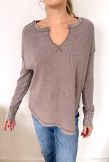 Z Supply Driftwood Thermal Long Sleeve Top