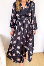 Amira Satin Floral Maxi Dress