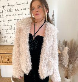 Formosa Taupe Faux Fur Collared Jacket