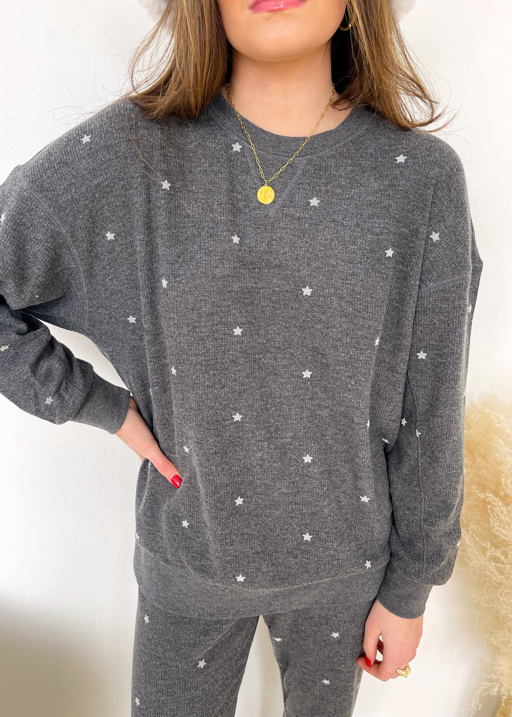 Z Supply Cozy Days Star Thermal Sweatshirt