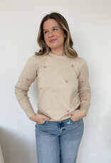 Andrea Heart Embroidered Round Neck Sweater