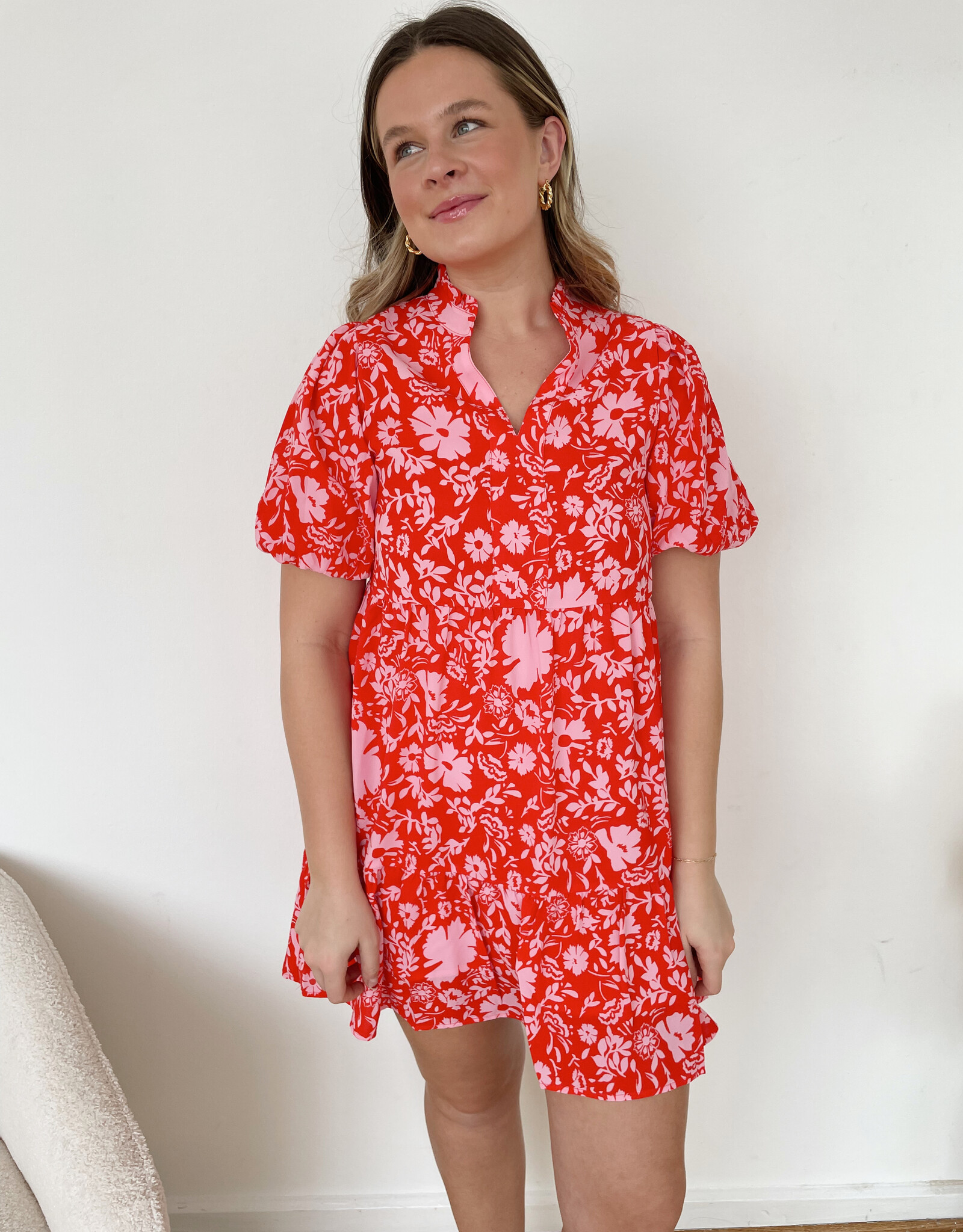 Demi Floral Puff Sleeve Mini Dress