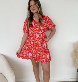 Demi Floral Puff Sleeve Mini Dress - nf