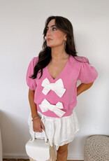 Candice Short Sleeve Bow Sweater