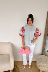 Daylla Embroidered Puff Sleeve Top