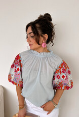 Daylla Embroidered Puff Sleeve Top
