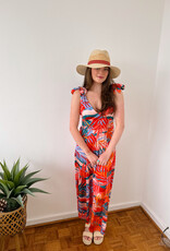 Lindsay Palm Print Midi Dress