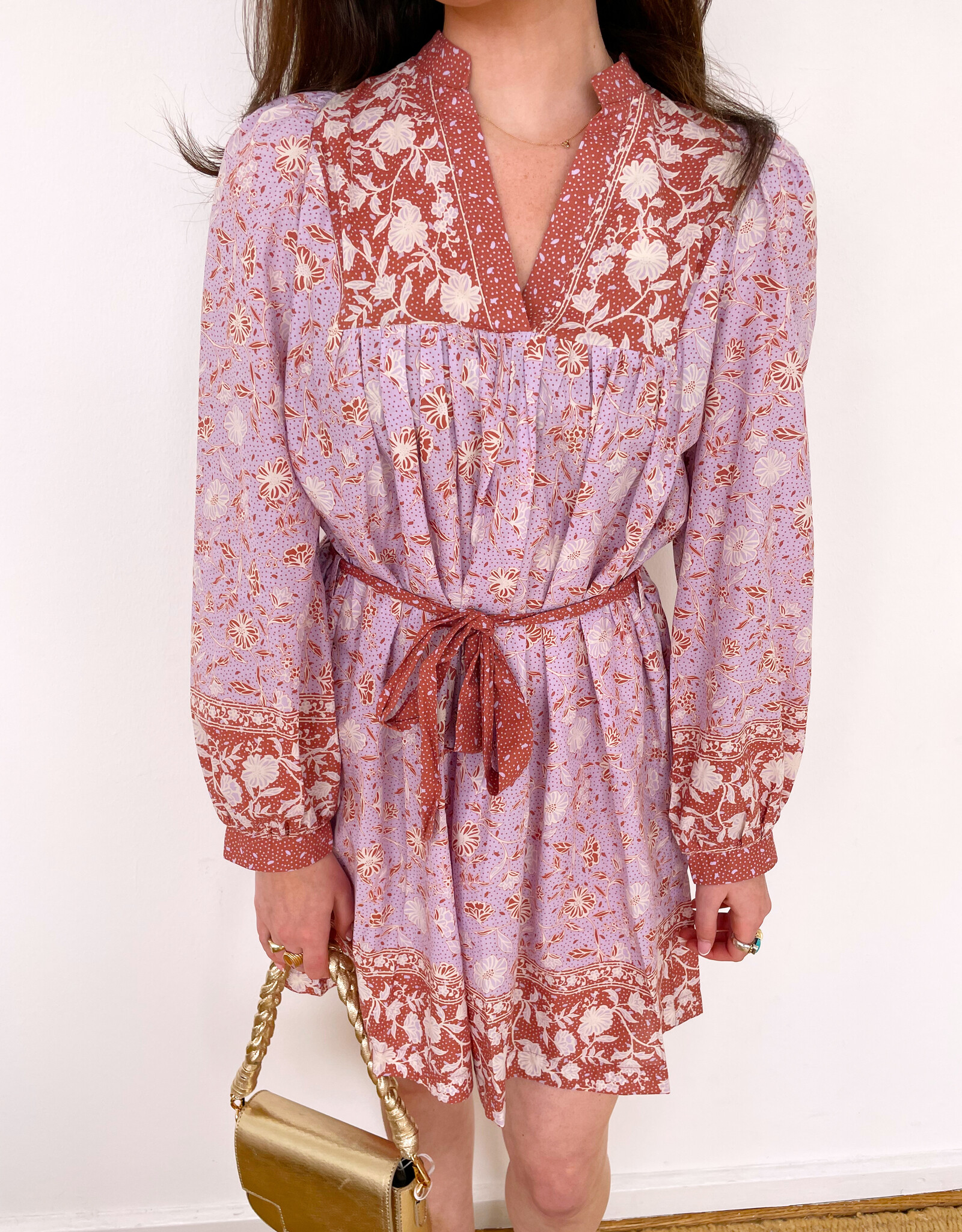 Yoshi Long Sleeve Print Mini Dress - Women’s Clothing | The Pink Turtle