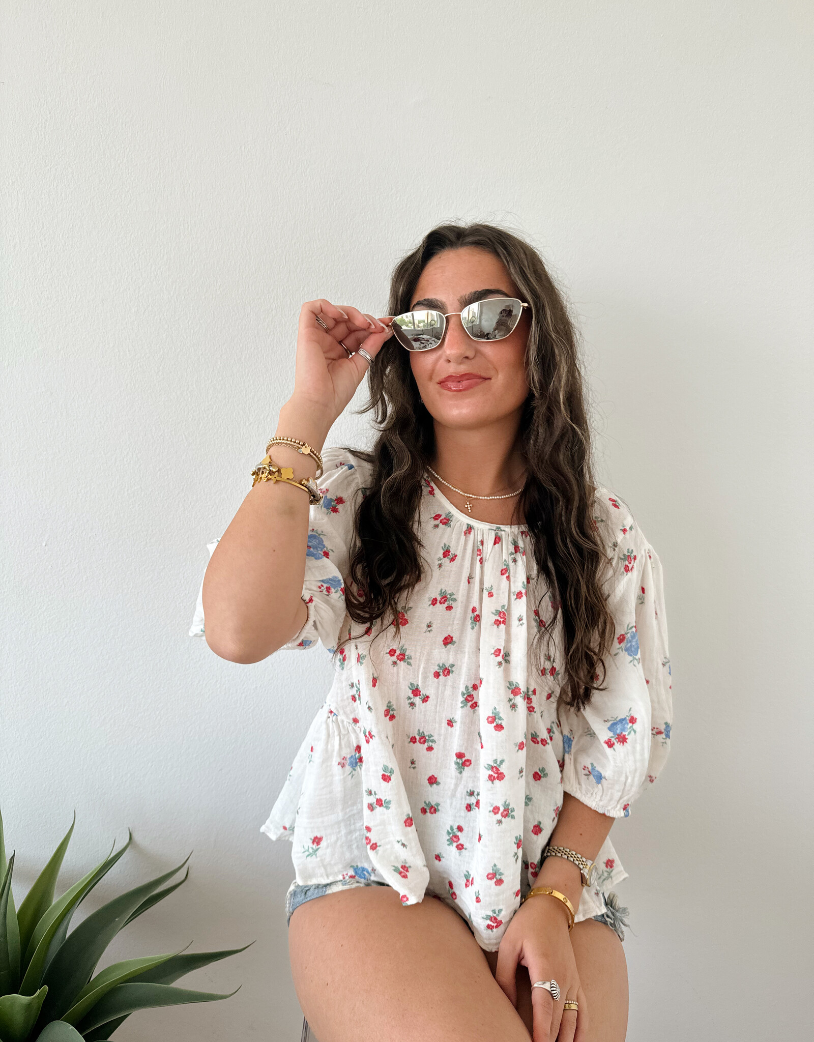free people polka dot top