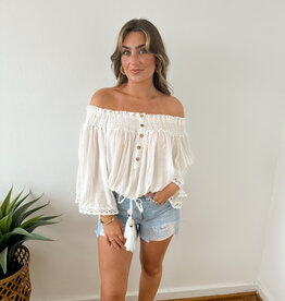 Micah Embroidery Off The Shoulder Top