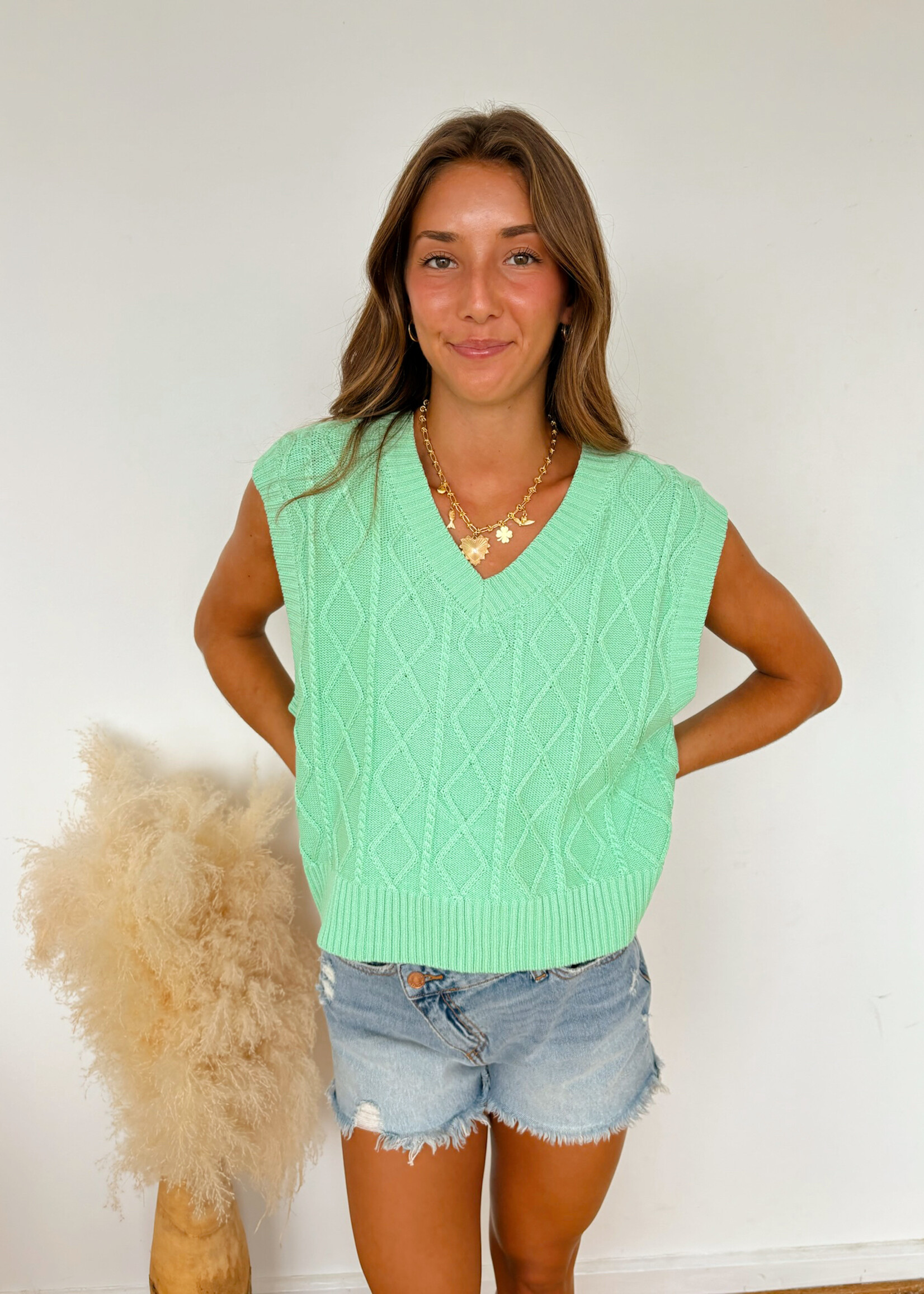 Gucci Sleeveless Cable Knit Sweater
