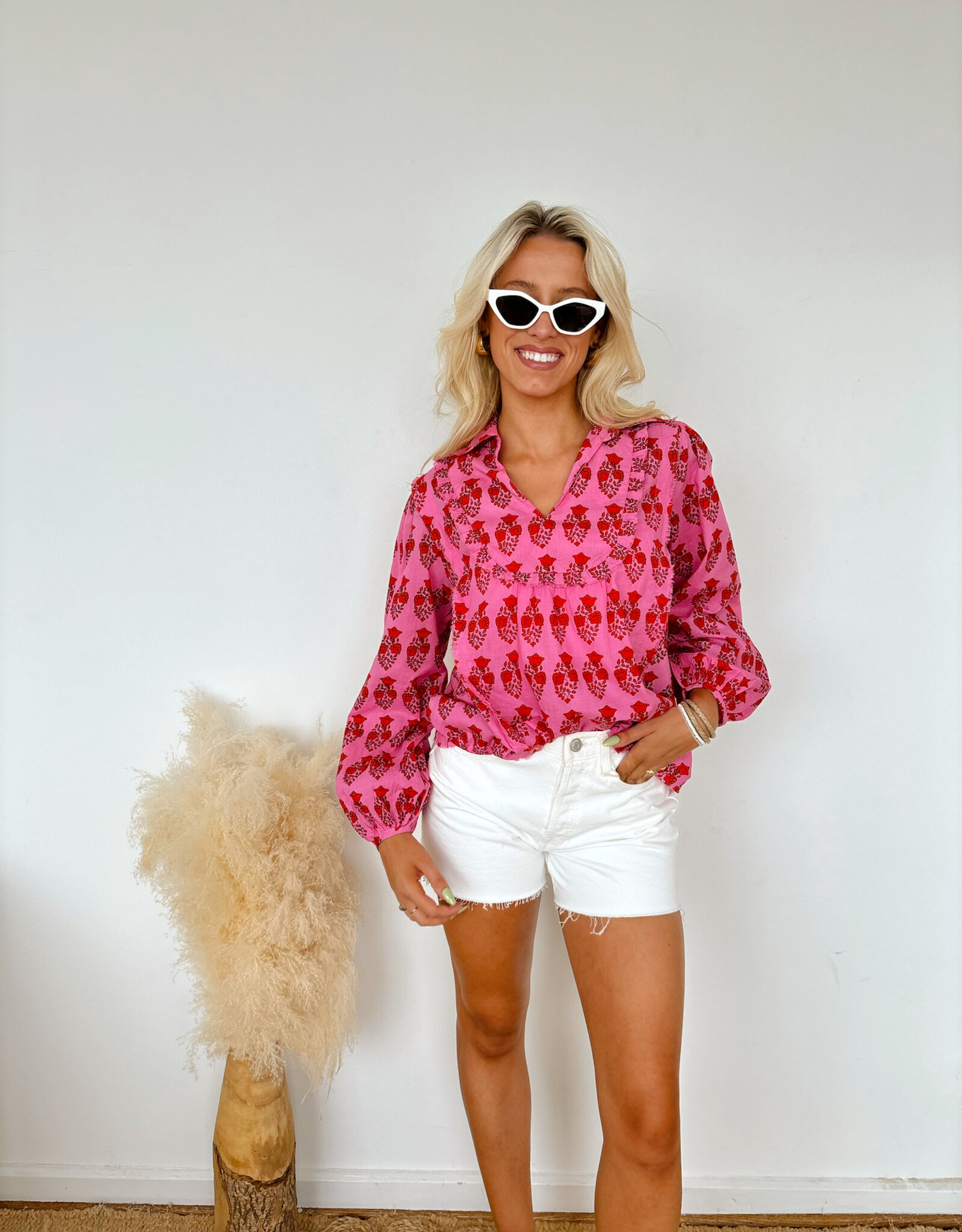 Emmitt Long Sleeve Print Top