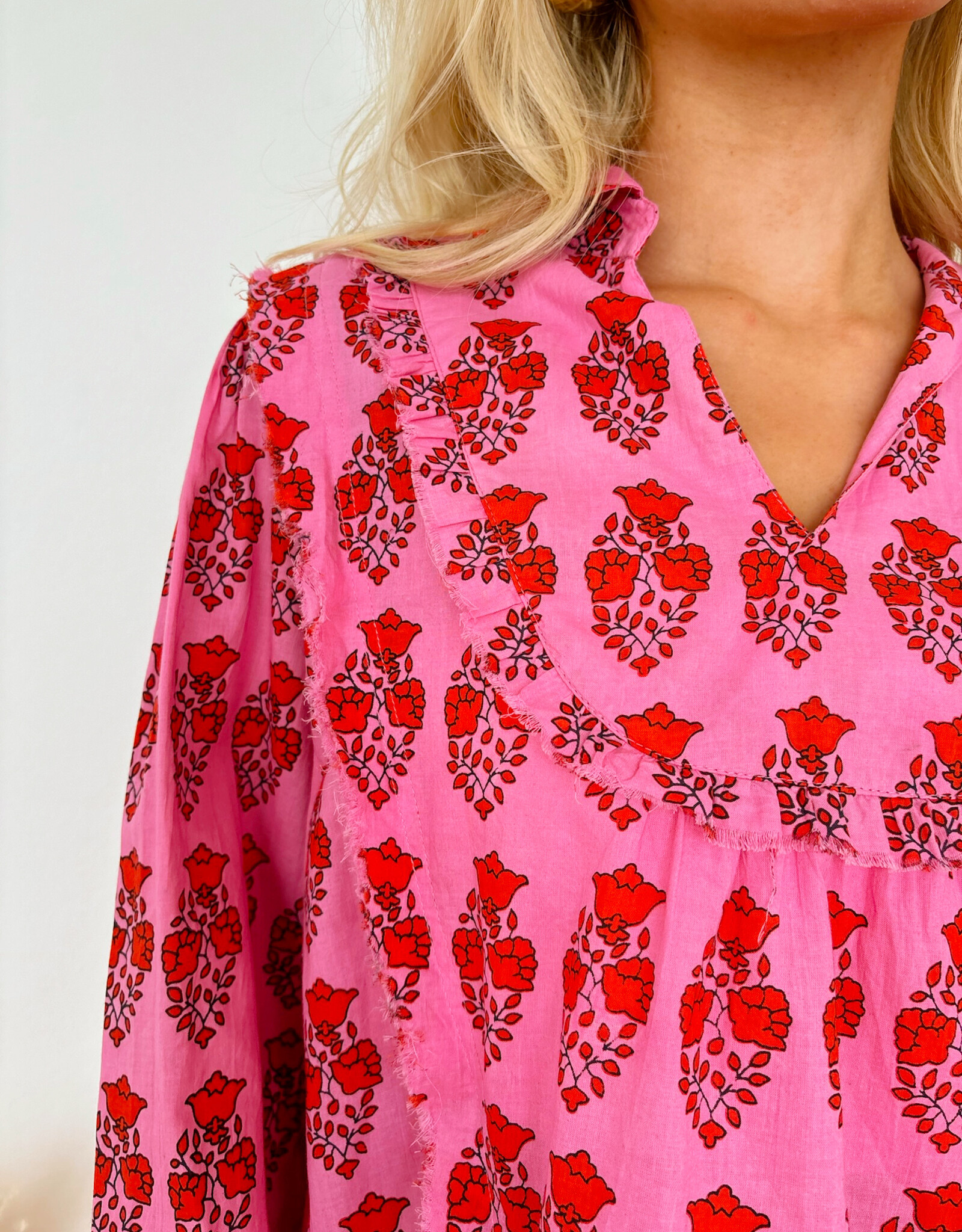 Emmitt Long Sleeve Print Top