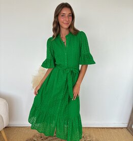Jemma Eyelet Button Down Midi Dress